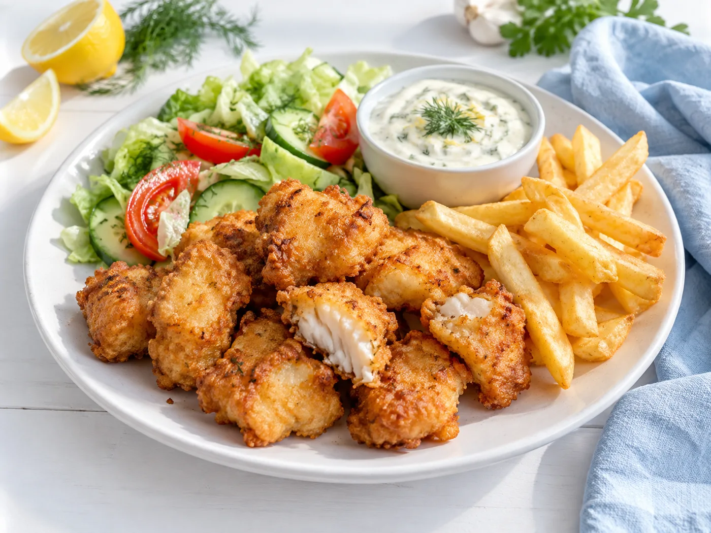 Kibbeling met zelfgemaakte ravigotesaus en frisse salade — recept van Schaap's Vishandel in Leiden
